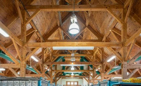 Heavy Timber Trusses and beams in the True Friends Animal Welfare Center in Montrose PA