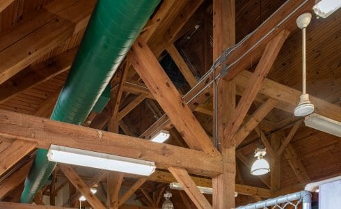 Heavy Timber Trusses and beams in the True Friends Animal Welfare Center in Montrose PA