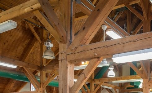 Heavy Timber Trusses and beams in the True Friends Animal Welfare Center in Montrose PA