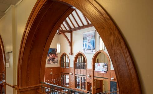 Wood Arch in the student center at Grove City College