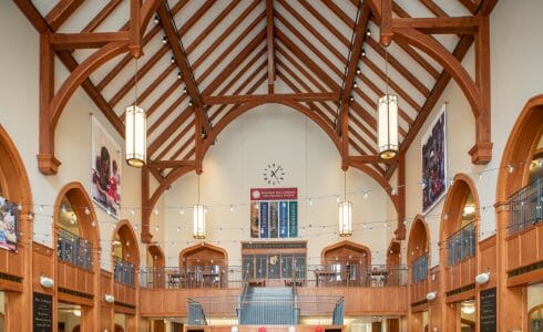 Heavy Timber Trusses in the Grove City College Student Center in PA