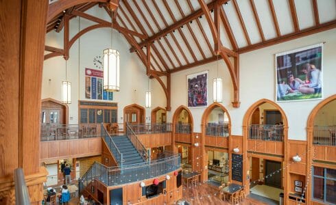 Heavy Timber Trusses in the Grove City College Student Center in PA