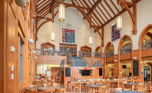Heavy Timber Trusses in the Grove City College Student Center in PA