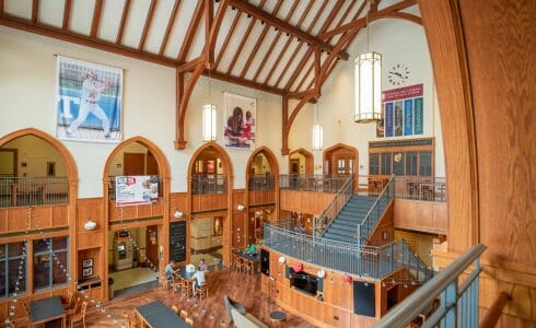 Heavy Timber Trusses in the Grove City College Student Center in PA