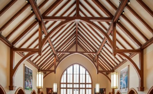 Heavy Timber Trusses in the Grove City College Student Center in PA