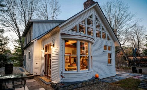 Vermont Home Sun Room Addition with natural, rough cut Hemlock.