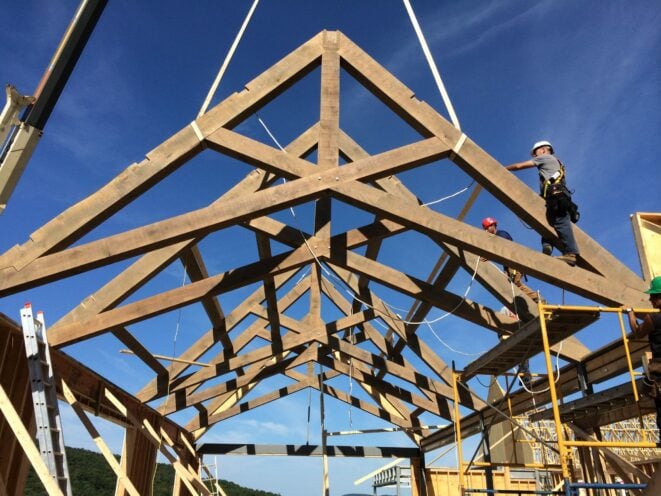 Iron Hill Scissor Truss Residence in White Oak