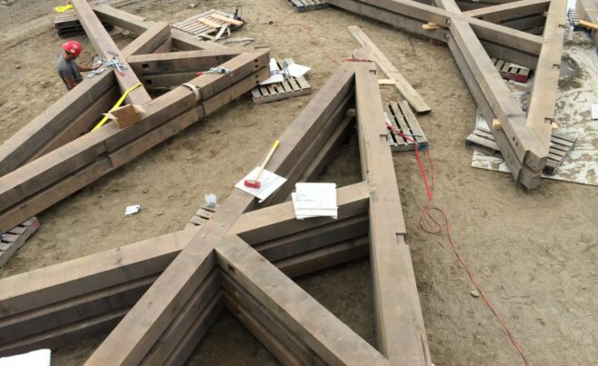 Iron Hill Scissor Truss Residence in White Oak