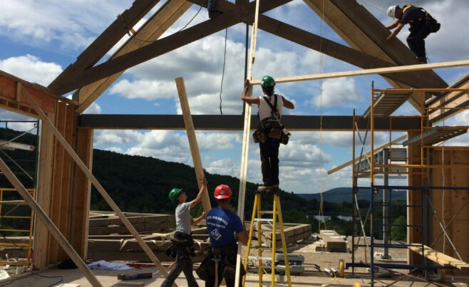 Iron Hill Scissor Truss Residence in White Oak