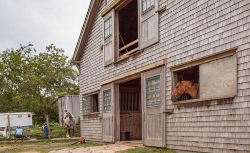 Osprey Horse Barn Weathered Cedar Siding on Martha's Vineyard