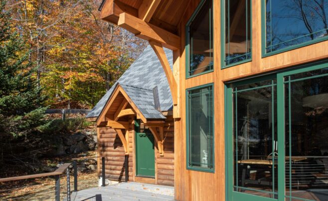 Decorative Window Truss on the Exterior of a Ski House