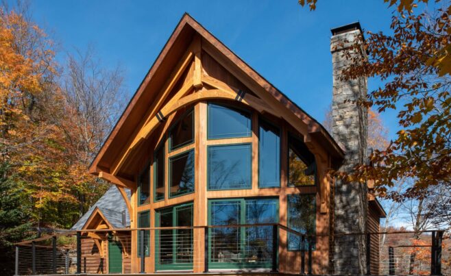 Decorative Window Truss on the Exterior of a Ski House