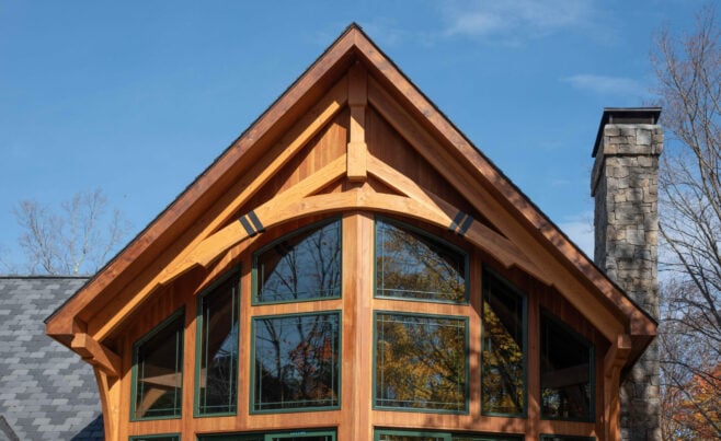 Decorative Window Truss on the Exterior of a Ski House