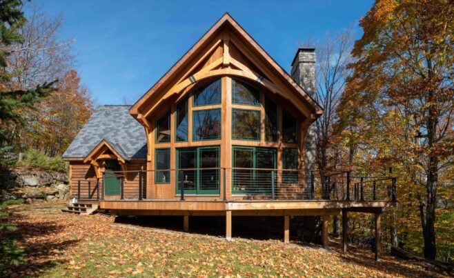 Decorative Window Truss on the Exterior of a Ski House