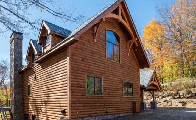 Decorative Window Truss on the Exterior of a Ski House