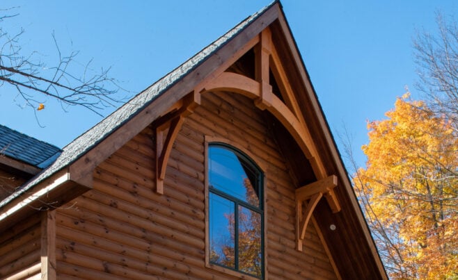 Decorative Window Truss on the Exterior of a Ski House