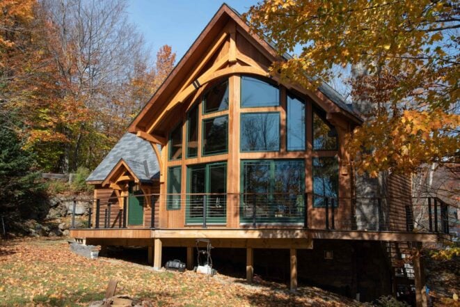 Decorative Window Truss on the Exterior of a Ski House