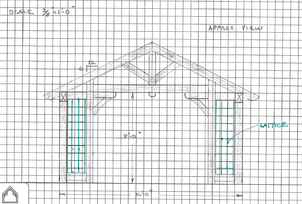 Weathered Timber Frame Estimating Sketch