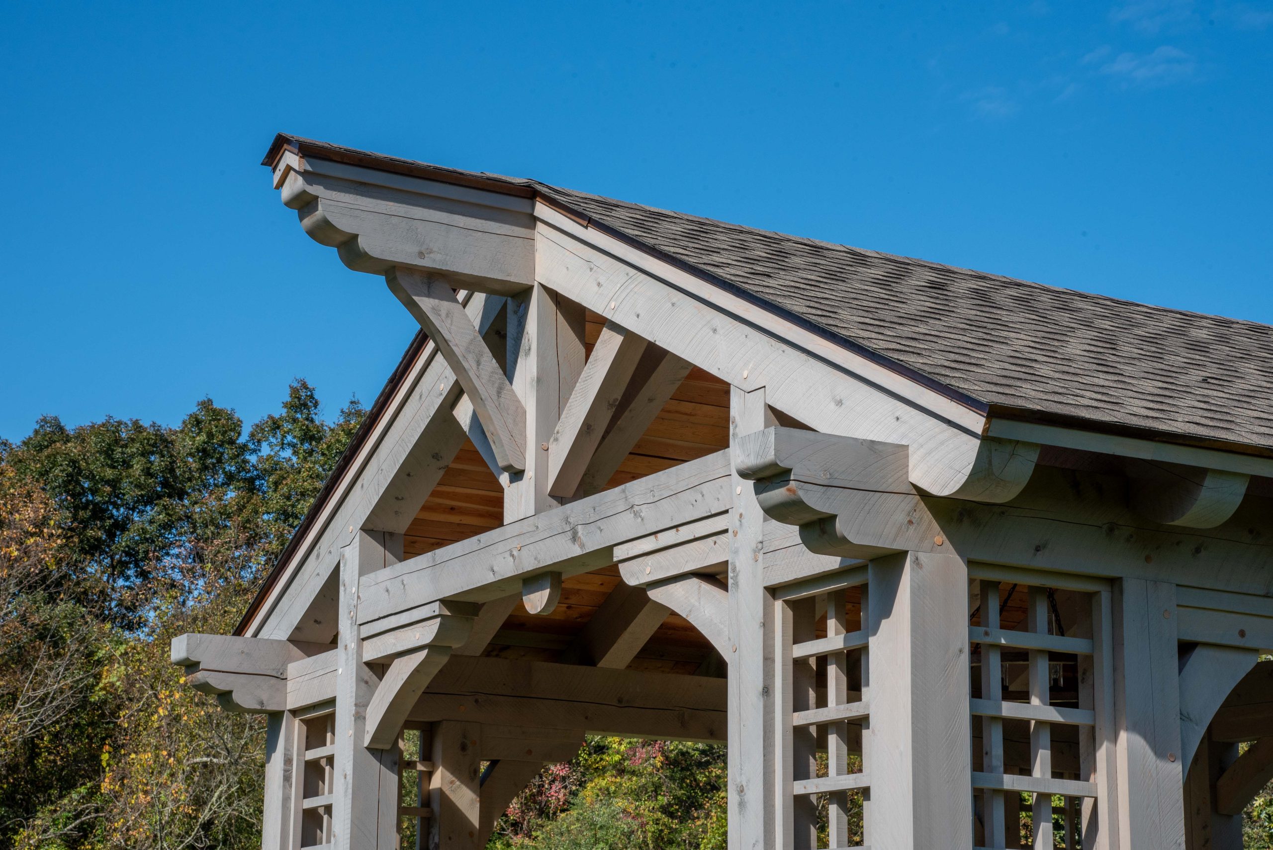 Detailed Timber Corbels with Custom Scroll Work