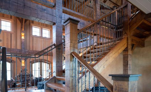 Custom oak timber framed stairs.