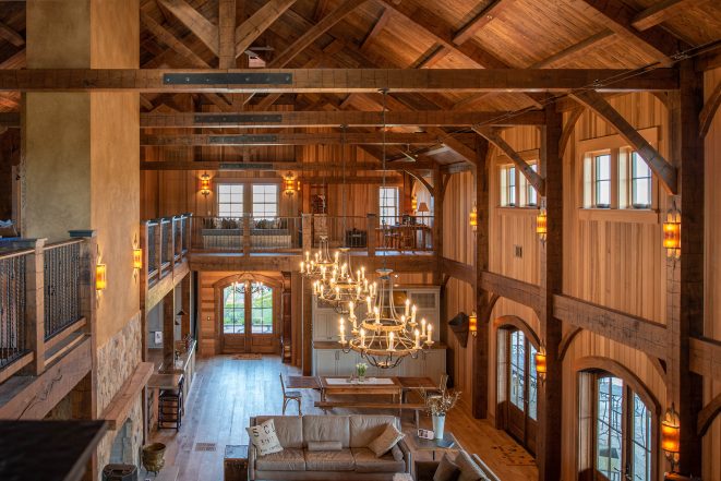 Hand Hewn Oak timber Frame Barn in Napa California