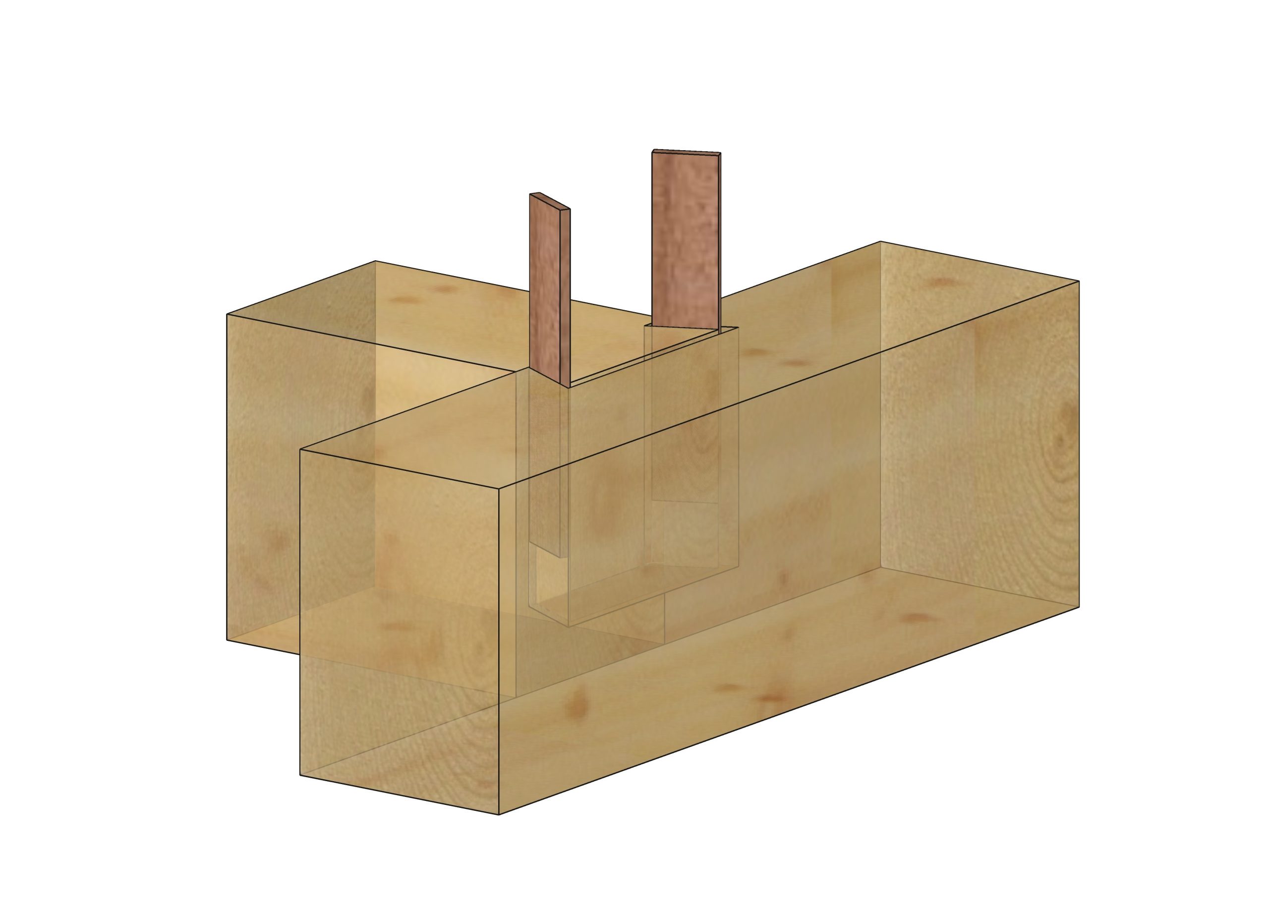 Dovetail joint used in Timber Framing with Hardwood Wedges