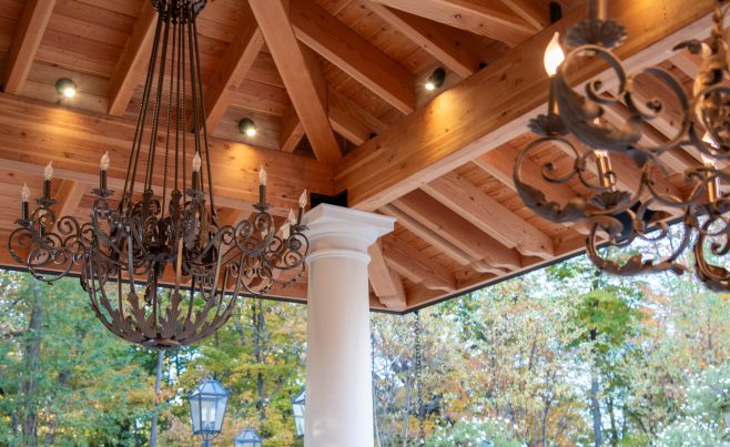 Timber frame with custom lighting