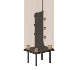 Post base with knife plate in a timber column