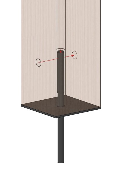 post base with rod and timber linx