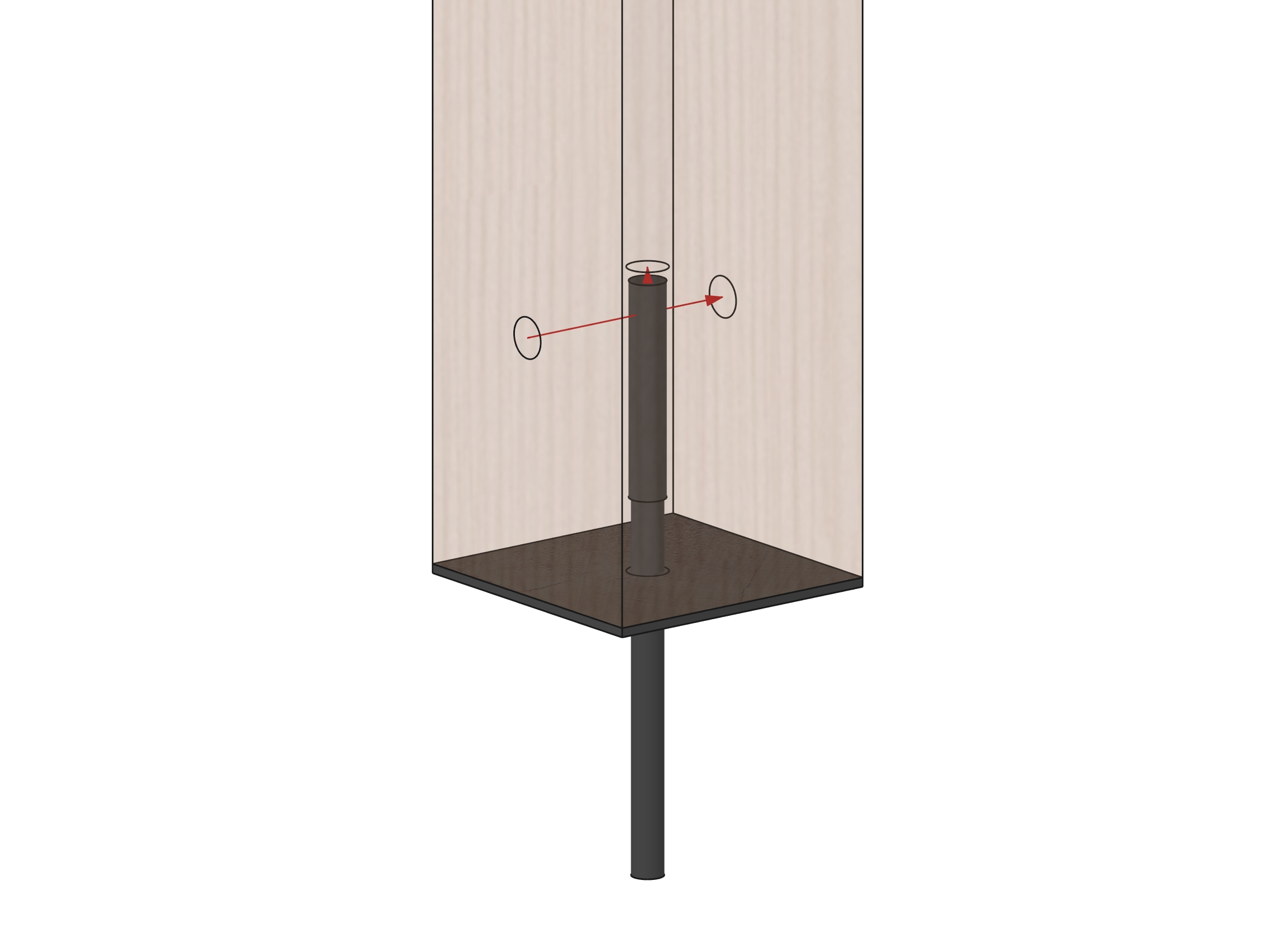 post base with rod and timber linx