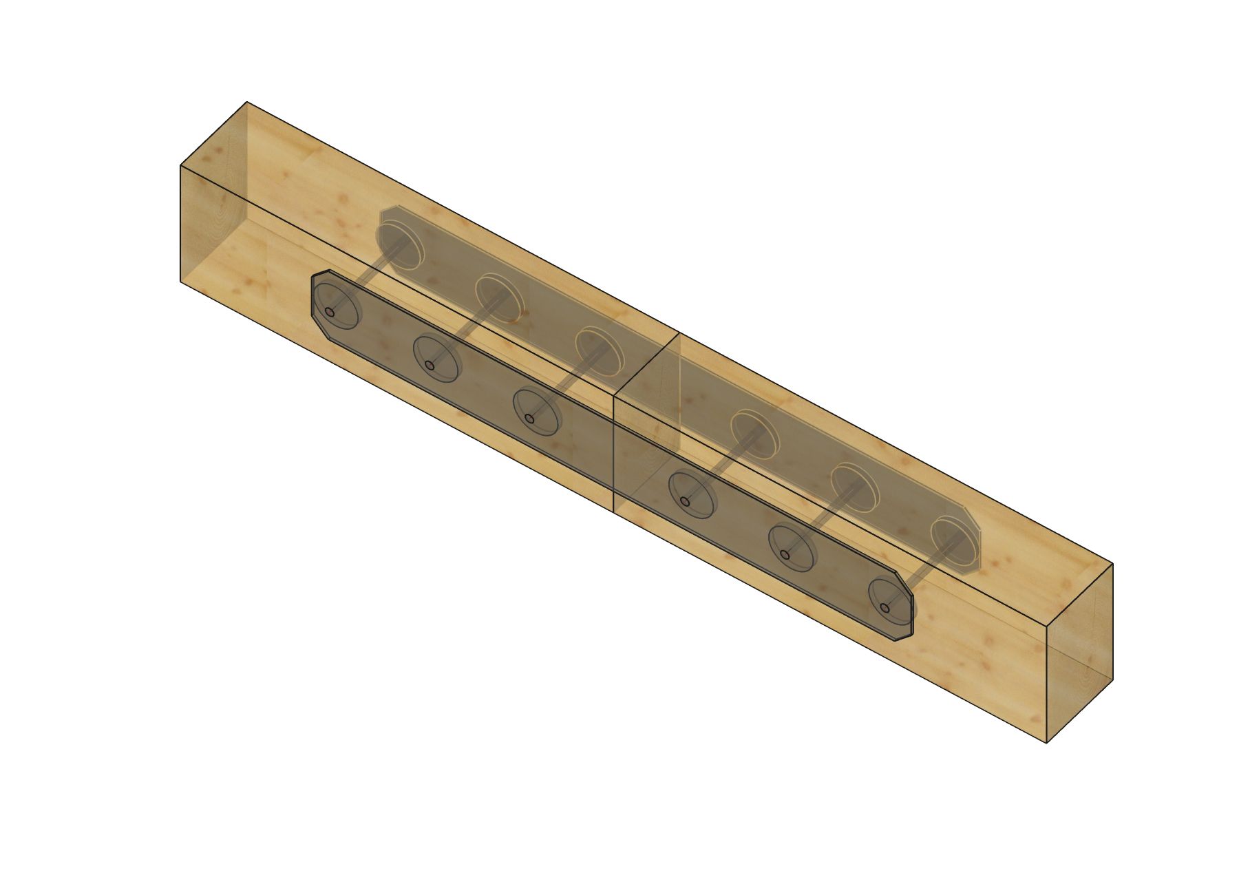 Steel gusset plates with shear plates - heavy timber